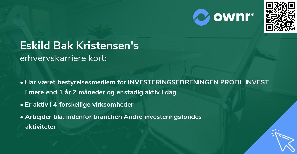 Eskild Bak Kristensen's erhvervskarriere kort