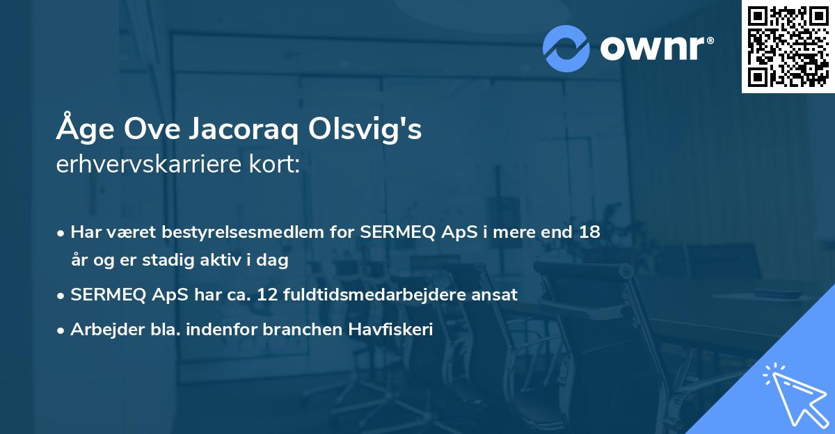 Åge Ove Jacoraq Olsvig's erhvervskarriere kort