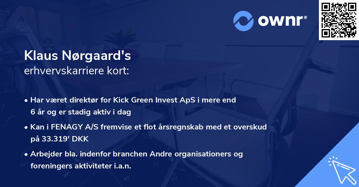 Klaus Nørgaard's erhvervskarriere kort