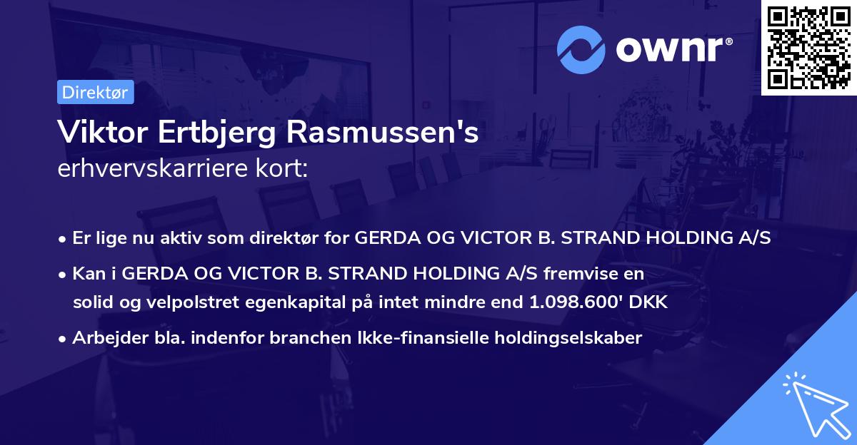 Viktor Ertbjerg Rasmussen's erhvervskarriere kort
