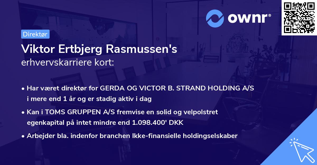 Viktor Ertbjerg Rasmussen's erhvervskarriere kort