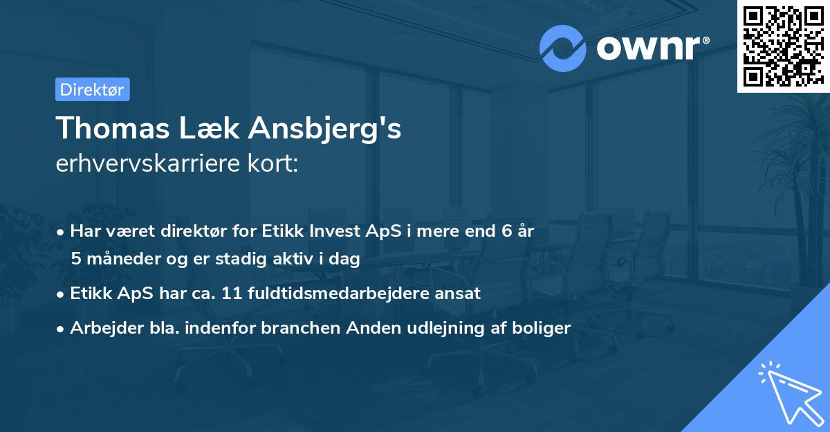Thomas Læk Ansbjerg's erhvervskarriere kort