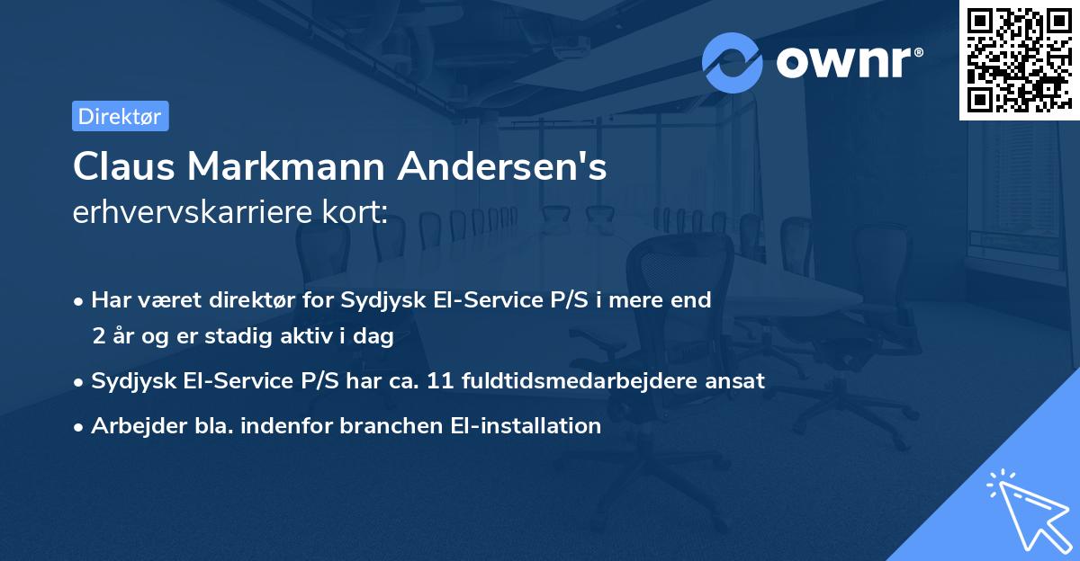 Claus Markmann Andersen's erhvervskarriere kort