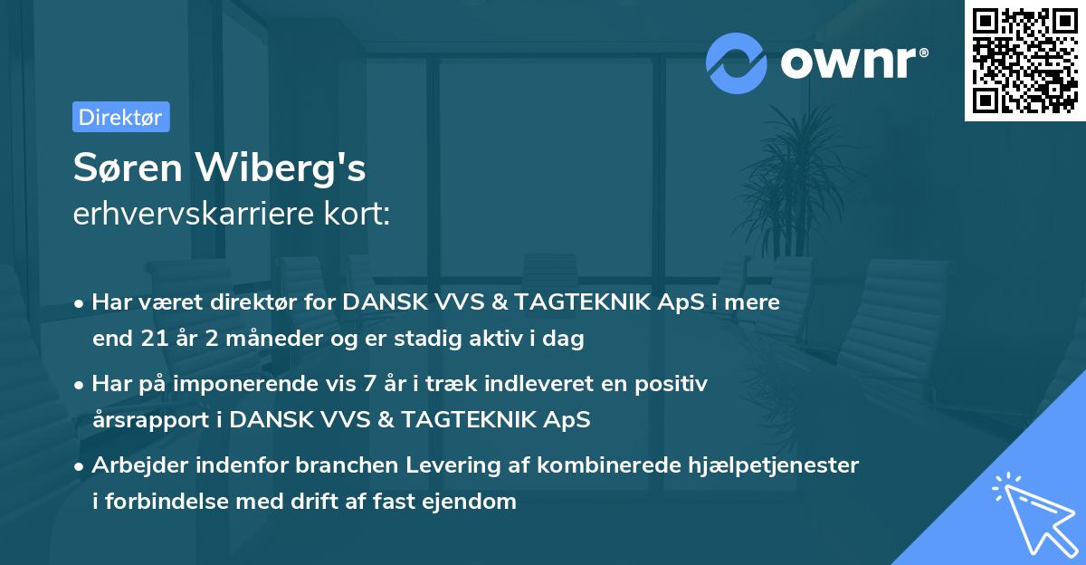 Søren Wiberg's erhvervskarriere kort
