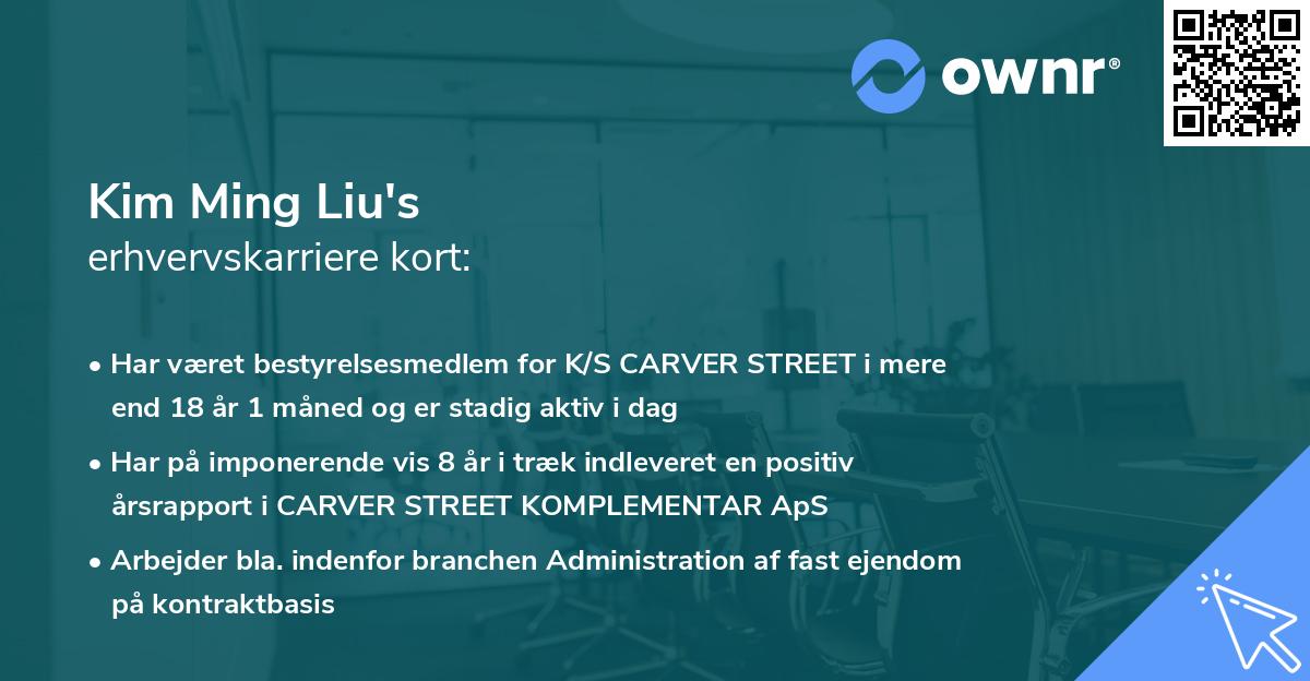 Kim Ming Liu's erhvervskarriere kort