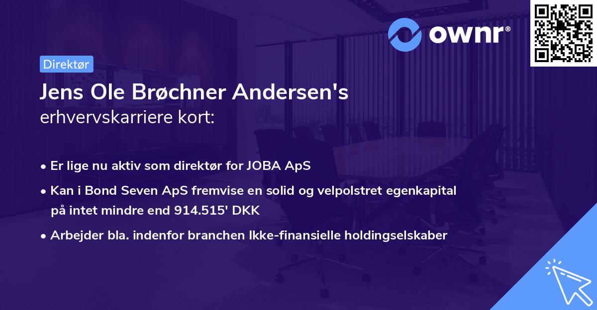 Jens Ole Brøchner Andersen's erhvervskarriere kort