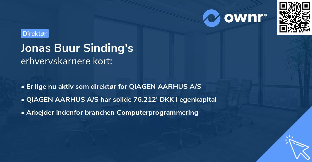 Jonas Buur Sinding's erhvervskarriere kort