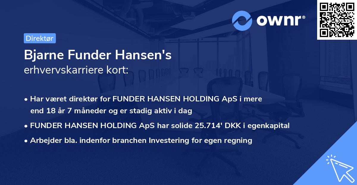 Bjarne Funder Hansen's erhvervskarriere kort