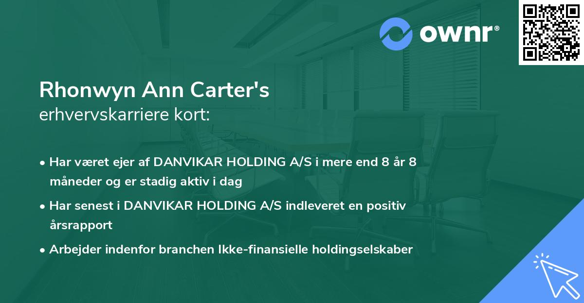 Rhonwyn Ann Carter's erhvervskarriere kort