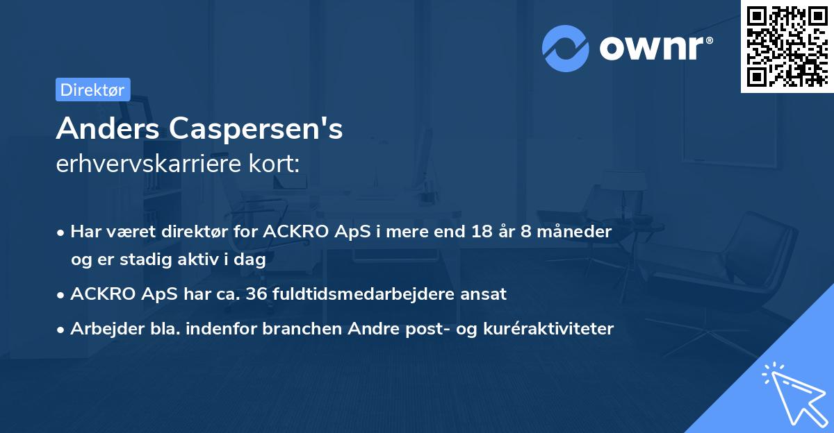 Anders Caspersen's erhvervskarriere kort