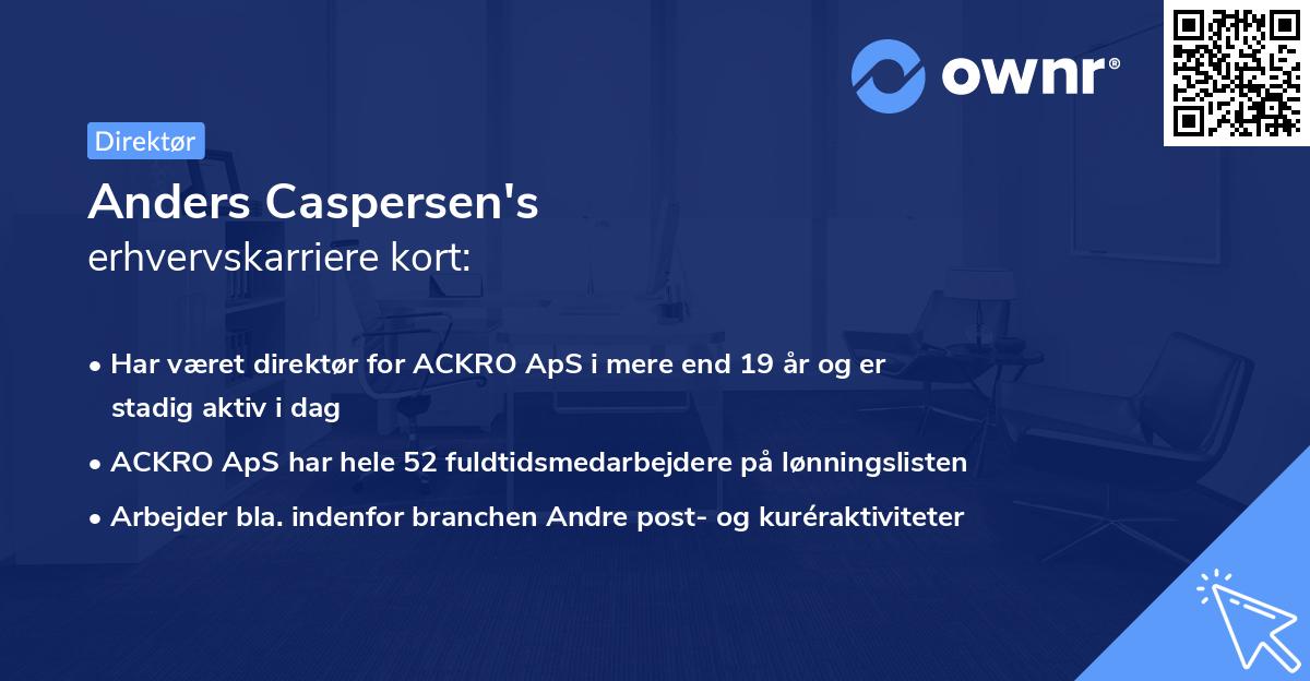 Anders Caspersen's erhvervskarriere kort