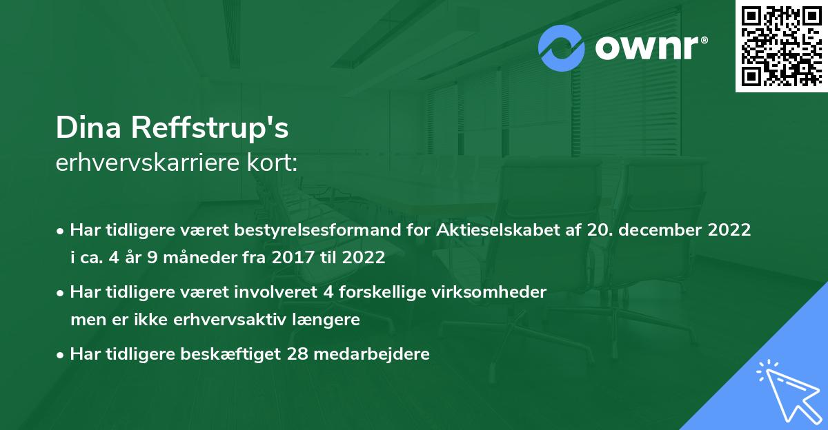 Dina Reffstrup's erhvervskarriere kort