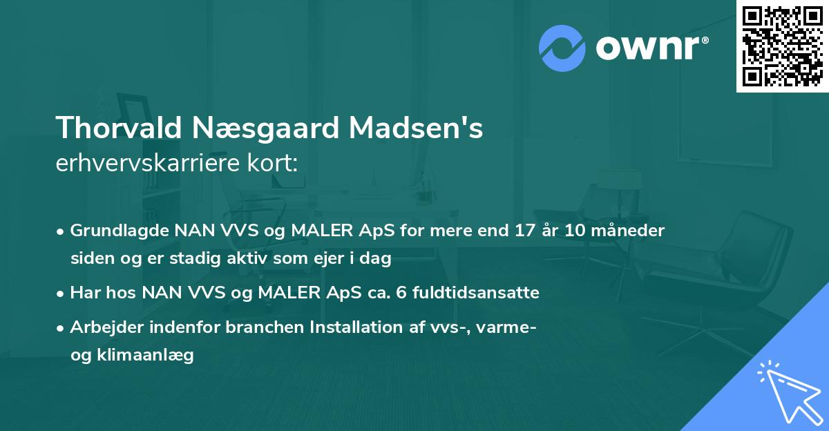 Thorvald Næsgaard Madsen's erhvervskarriere kort