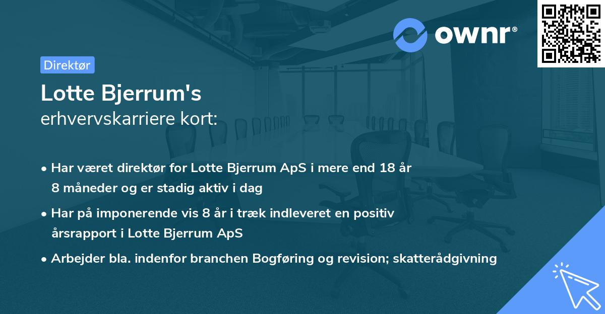 Lotte Bjerrum's erhvervskarriere kort