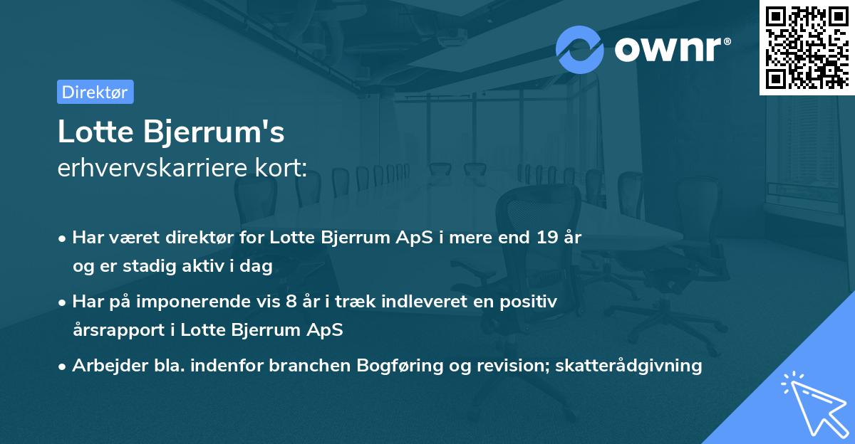Lotte Bjerrum's erhvervskarriere kort