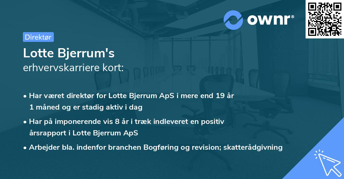 Lotte Bjerrum's erhvervskarriere kort