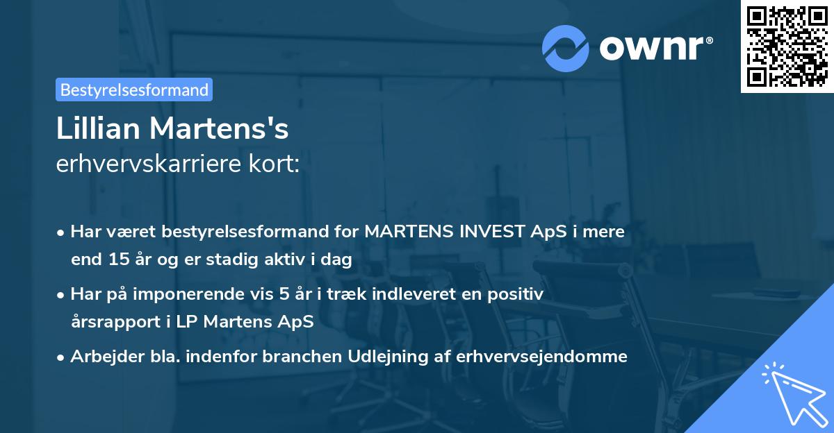 Lillian Martens's erhvervskarriere kort