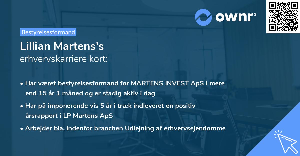 Lillian Martens's erhvervskarriere kort