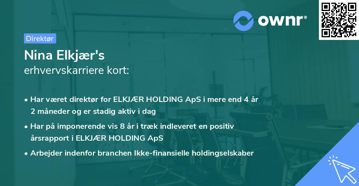 Nina Elkjær's erhvervskarriere kort