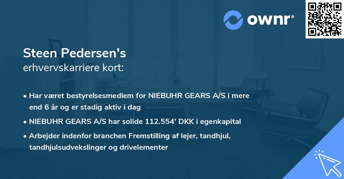 Steen Pedersen's erhvervskarriere kort
