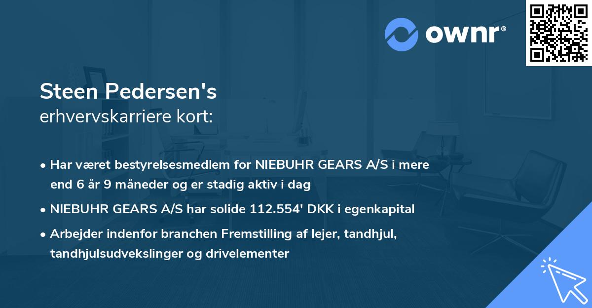 Steen Pedersen's erhvervskarriere kort