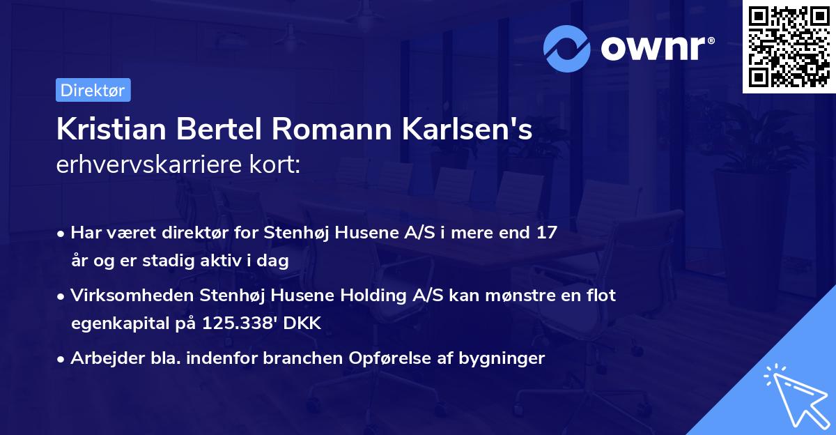 Kristian Bertel Romann Karlsen's erhvervskarriere kort