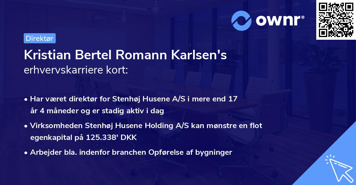 Kristian Bertel Romann Karlsen's erhvervskarriere kort