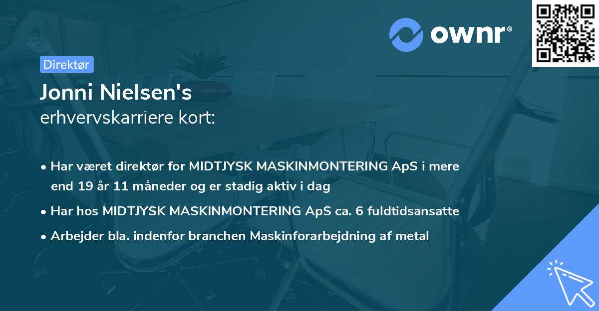 Jonni Nielsen's erhvervskarriere kort