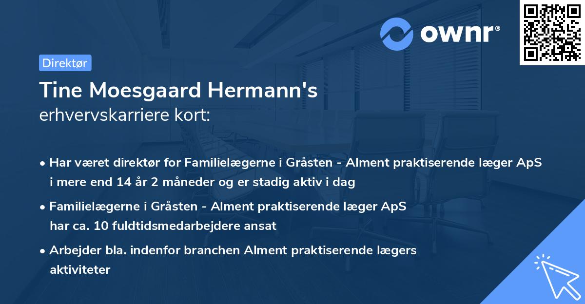 Tine Moesgaard Hermann's erhvervskarriere kort