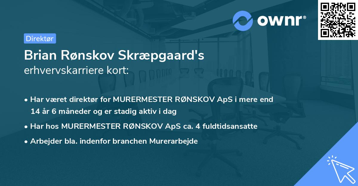 Brian Rønskov Skræpgaard's erhvervskarriere kort