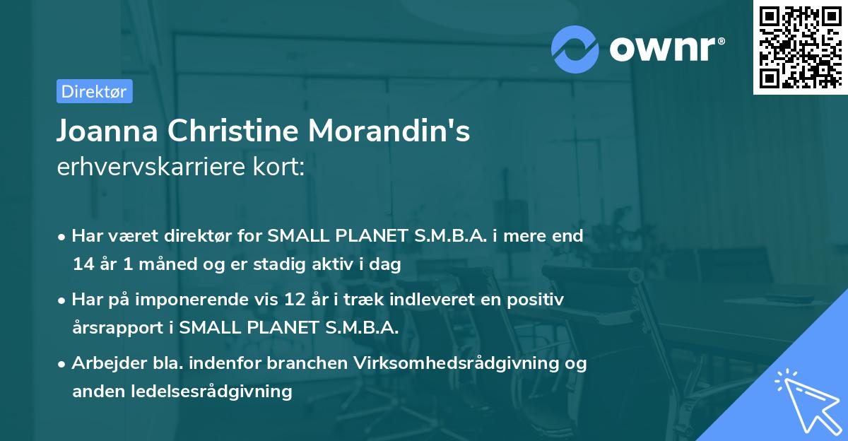 Joanna Christine Morandin's erhvervskarriere kort