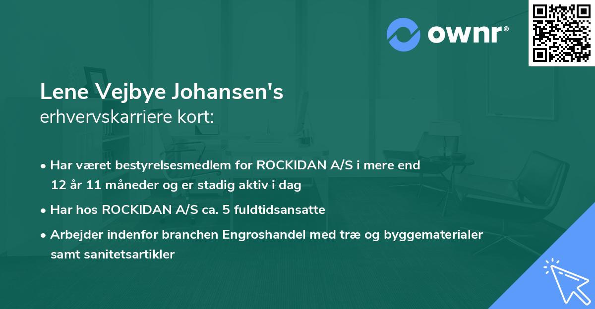 Lene Vejbye Johansen's erhvervskarriere kort