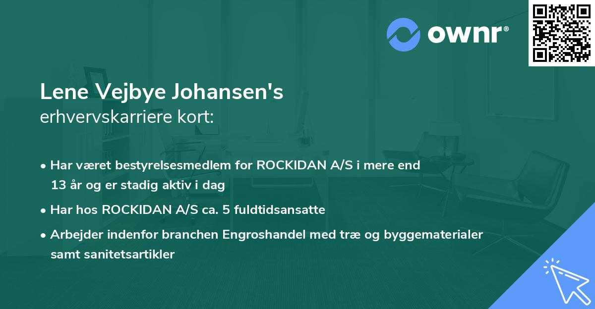 Lene Vejbye Johansen's erhvervskarriere kort