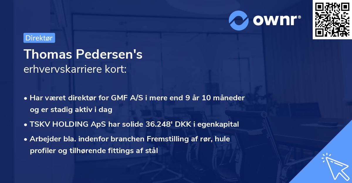 Thomas Pedersen's erhvervskarriere kort