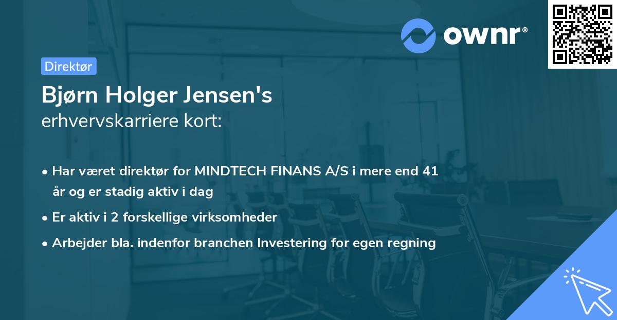 Bjørn Holger Jensen's erhvervskarriere kort