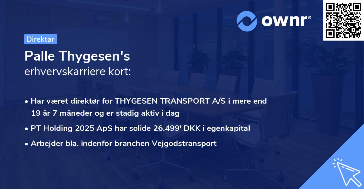 Palle Thygesen's erhvervskarriere kort