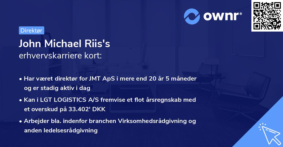 John Michael Riis's erhvervskarriere kort