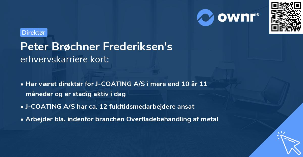 Peter Brøchner Frederiksen's erhvervskarriere kort