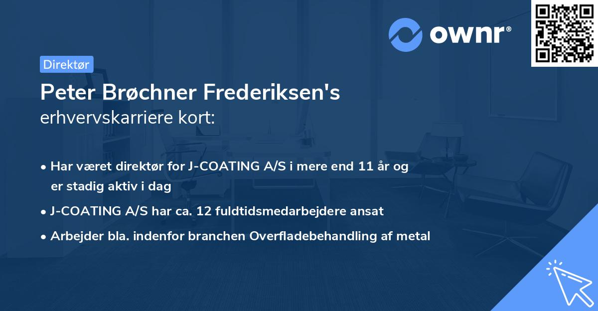 Peter Brøchner Frederiksen's erhvervskarriere kort