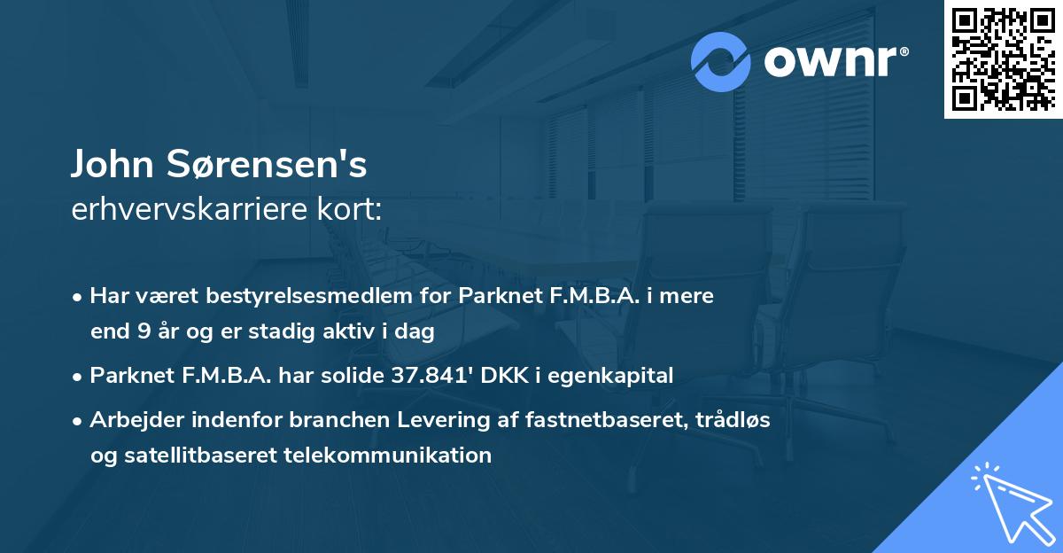 John Sørensen's erhvervskarriere kort