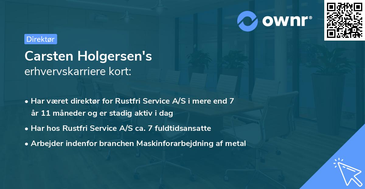 Carsten Holgersen's erhvervskarriere kort