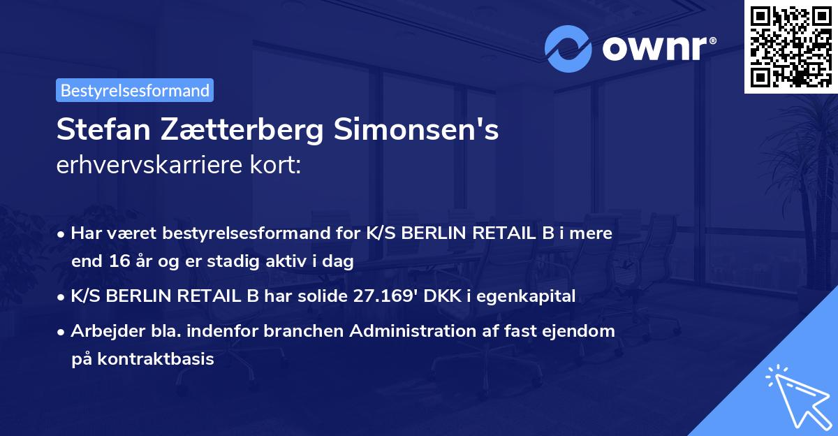 Stefan Zætterberg Simonsen's erhvervskarriere kort