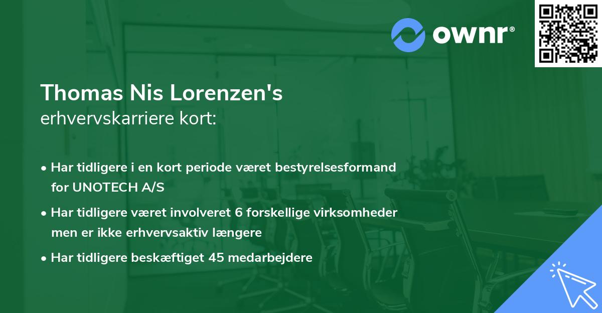 Thomas Nis Lorenzen's erhvervskarriere kort