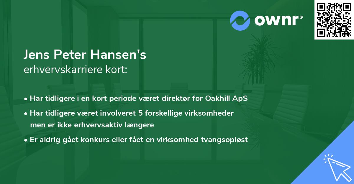 Jens Peter Hansen's erhvervskarriere kort