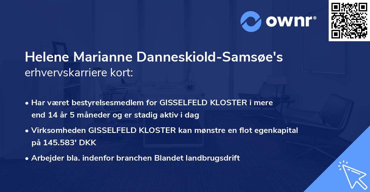 Helene Marianne Danneskiold-Samsøe's erhvervskarriere kort