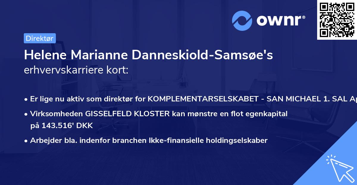Helene Marianne Danneskiold-Samsøe's erhvervskarriere kort