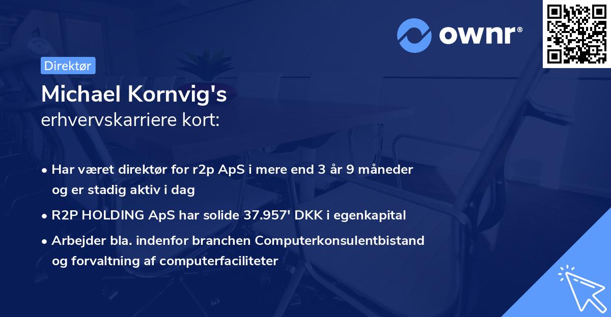 Michael Kornvig's erhvervskarriere kort