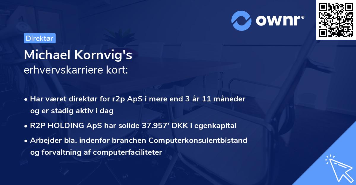 Michael Kornvig's erhvervskarriere kort