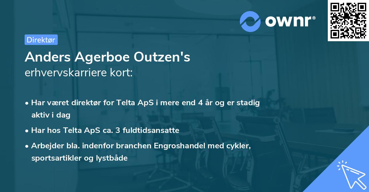 Anders Agerboe Outzen's erhvervskarriere kort