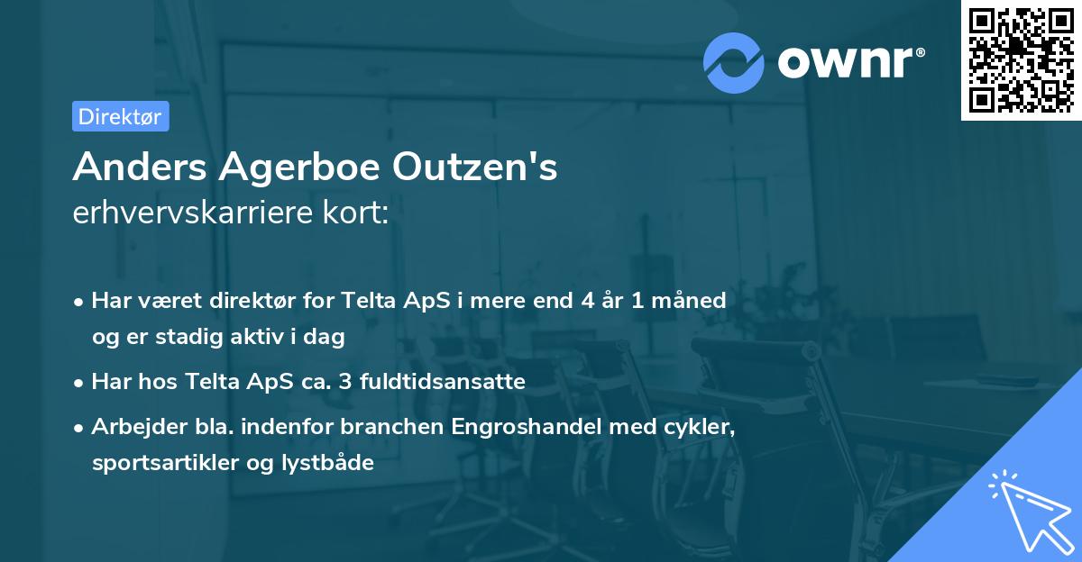 Anders Agerboe Outzen's erhvervskarriere kort